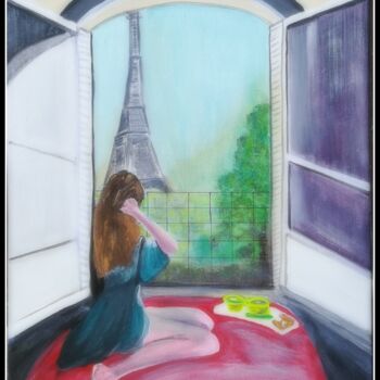 Картина под названием "Petit-déjeuner Pari…" - Pascaly, Подлинное произведение искусства, Акрил