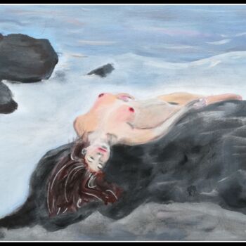 Pintura intitulada "La baigneuse endorm…" por Pascaly, Obras de arte originais, Acrílico