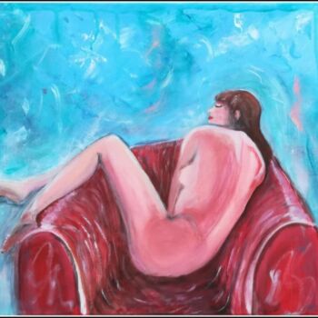 Painting titled "Sur le fauteuil rou…" by Pascaly, Original Artwork, Acrylic