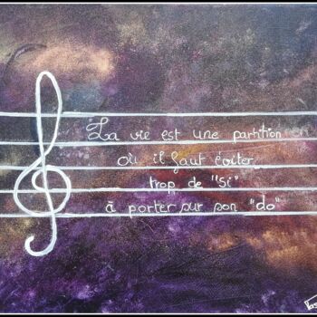 Painting titled "Nocturne clef de so…" by Pascaly, Original Artwork, Acrylic