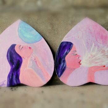 Painting titled "Duo filles de l'air" by Pascaly, Original Artwork, Acrylic