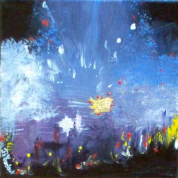 Painting titled "Balade nocturne" by Pascaly, Original Artwork