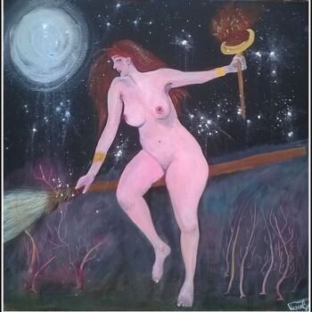 「A la pleine lune.」というタイトルの絵画 Pascalyによって, オリジナルのアートワーク, アクリル