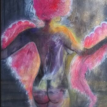 Peinture intitulée "Le boa de plumes fu…" par Pascaly, Œuvre d'art originale, Acrylique