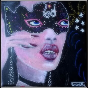 Painting titled "Lady sexy blue" by Pascaly, Original Artwork, Acrylic