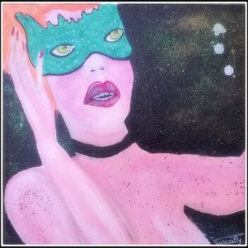 Painting titled "Sexy lady rousse" by Pascaly, Original Artwork, Acrylic