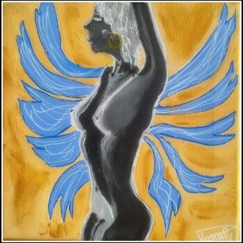 Painting titled "La danseuse nue." by Pascaly, Original Artwork, Acrylic