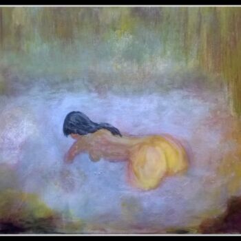 Peinture intitulée "La baigneuse du lac." par Pascaly, Œuvre d'art originale, Autre