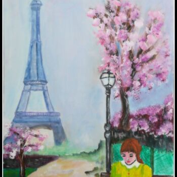 제목이 "Paris au printemps."인 미술작품 Pascaly로, 원작, 아크릴
