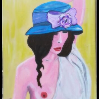 Peinture intitulée "Le chapeau bleu" par Pascaly, Œuvre d'art originale, Acrylique