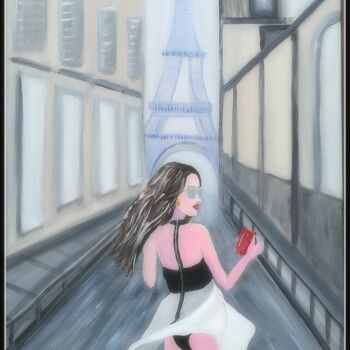 Malerei mit dem Titel "Balade Parisienne-" von Pascaly, Original-Kunstwerk, Acryl