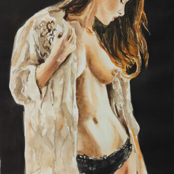 Young woman-erotic painting