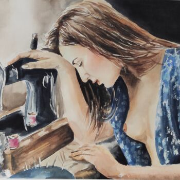 The seamstress, Erotic painting