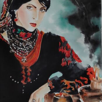 Картина под названием "Ukrainian Folk-Ukra…" - Pasha Laponog, Подлинное произведение искусства, Акварель
