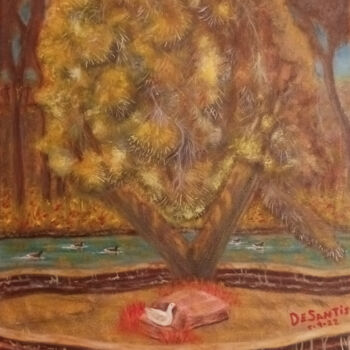 Peinture intitulée "Tree of Life" par Pasquale Desantis, Œuvre d'art originale, Huile Monté sur Châssis en bois
