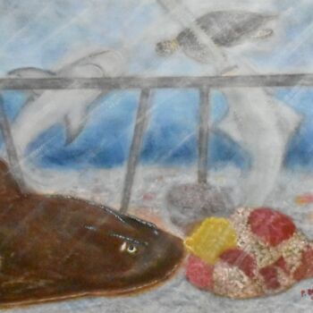 Ζωγραφική με τίτλο "Seascape" από Pasquale Desantis, Αυθεντικά έργα τέχνης, Λάδι Τοποθετήθηκε στο Ξύλινο πάνελ
