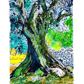 Drawing titled "ULIVO" by Pasquale Luzzo, Original Artwork, Watercolor