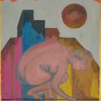 Peinture intitulée "MUD, Sarno 1998 MET…" par Pasqualino Ruiu (Lino Ruiu), Œuvre d'art originale