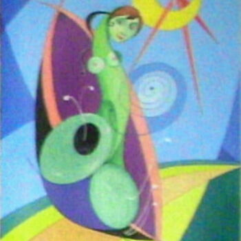 Painting titled "Nascimento do curvi…" by Rodolfo Passaporte, Original Artwork