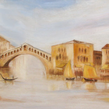 Painting titled "Venise, le Rialto e…" by Christine Hardy-Le Quéré, Original Artwork