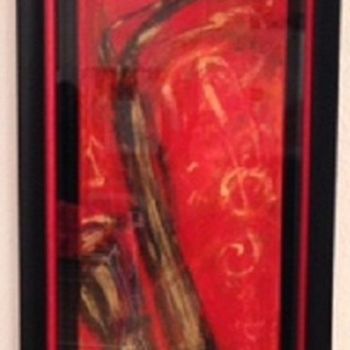 Painting titled "Le saxophone" by Christine Hardy-Le Quéré, Original Artwork