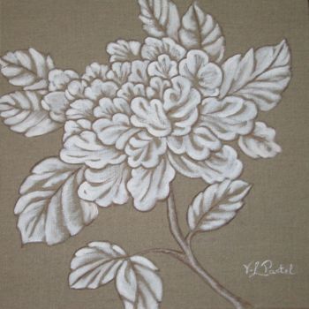 Peinture intitulée "fleur-monochrome.jpg" par Pastel Créations, Œuvre d'art originale