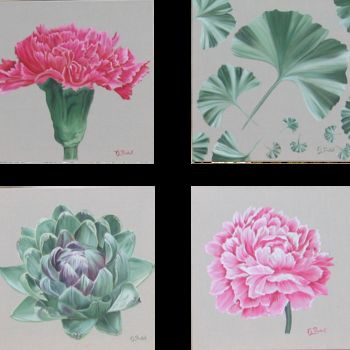 Pittura intitolato "fleurs-legumes.png" da Pastel Créations, Opera d'arte originale