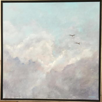 Painting titled "Eagles over Connect…" by Pam Carlson, Original Artwork