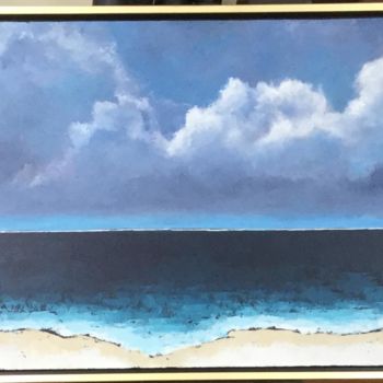 Painting titled "peaceful beach walk" by Pam Carlson, Original Artwork