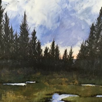 Painting titled "Hyalite headwaters…" by Pam Carlson, Original Artwork, Acrylic