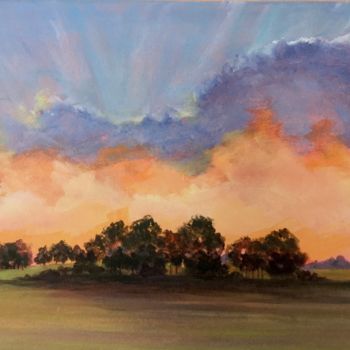 Картина под названием "Sunburst II 10x14 i…" - Pam Carlson, Подлинное произведение искусства, Акрил