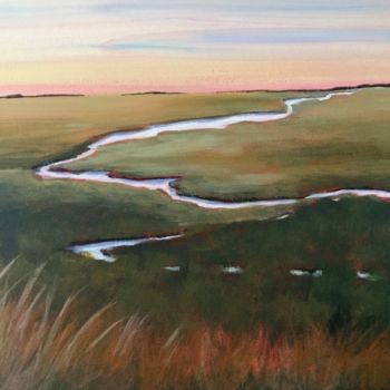 Картина под названием "Serpentine river 12…" - Pam Carlson, Подлинное произведение искусства, Акрил