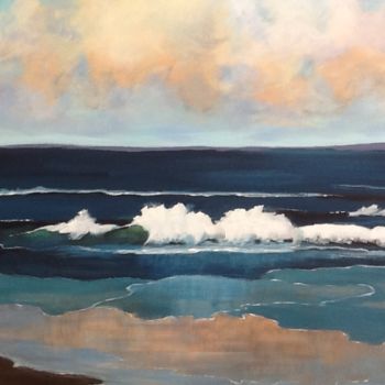 Pintura intitulada "griswold-beach-wave…" por Pam Carlson, Obras de arte originais