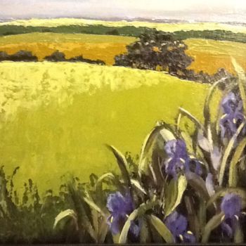 Pintura intitulada "iris-in-the-hills.j…" por Pam Carlson, Obras de arte originais