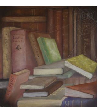Painting titled "mes livres oubliés" by Christian Le Gall, Original Artwork