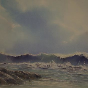Peinture intitulée "marée-montante" par Christian Le Gall, Œuvre d'art originale, Pastel