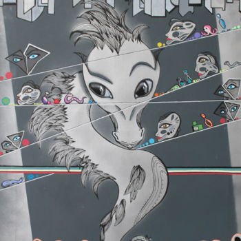 绘画 标题为“Duck Dragoon Chrome” 由Pasthete // Salima Woestyn, 原创艺术品, 丙烯
