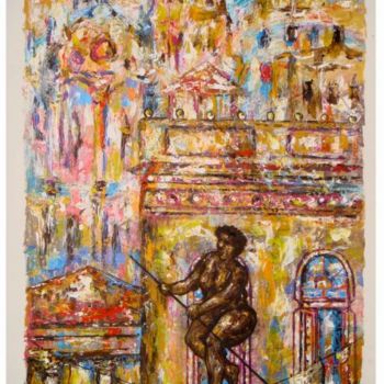 Pintura titulada "La Gorda en la Cuer…" por Pastor Perez, Obra de arte original, Oleo