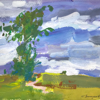 Painting titled "Windy" by Yuliia Pastukhova, Original Artwork, Gouache