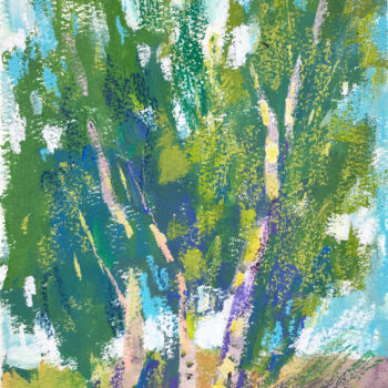 Peinture intitulée "Two birch trees" par Yuliia Pastukhova, Œuvre d'art originale, Gouache