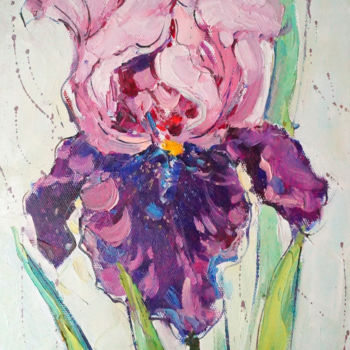 Картина под названием "Iris" - Yuliia Pastukhova, Подлинное произведение искусства, Масло