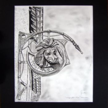 Drawing titled ""Enseigne chasse et…" by Patrick Mévellec, Original Artwork