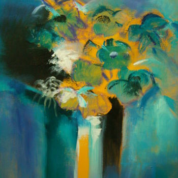 Painting titled "FLORES" by Patricia Paats, Original Artwork