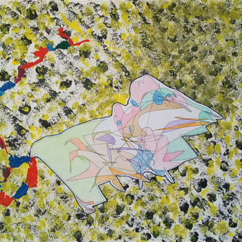 Dessin intitulée "Ça trompe !" par Patricia Saccaggi, Œuvre d'art originale, Pigments