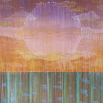 Peinture intitulée "Le soleil se couche…" par Pati Guyot, Œuvre d'art originale, Acrylique