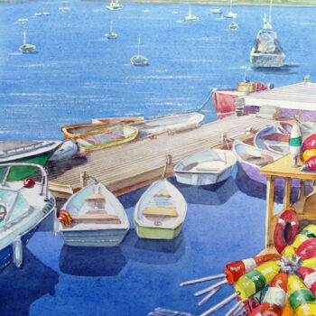 Картина под названием "Calm in Bar Harbor" - Tatiana Kremlev (Chvetsova), Подлинное произведение искусства, Акварель