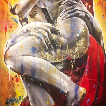 Malerei mit dem Titel "SUPERMAN SAUVANT PE…" von Patita, Original-Kunstwerk, Acryl