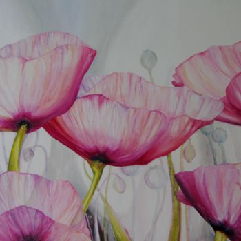 Ζωγραφική με τίτλο "Poppy Flowers" από Patricia Matser, Αυθεντικά έργα τέχνης, Ακρυλικό Τοποθετήθηκε στο Ξύλινο πάνελ