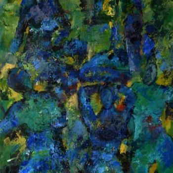 Картина под названием "Dans le bleu" - Patricia Weber-Liska, Подлинное произведение искусства