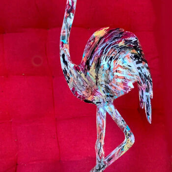 Sculpture intitulée "FLAMAND PLEXIGLAS 40" par Patmoli, Œuvre d'art originale, Résine